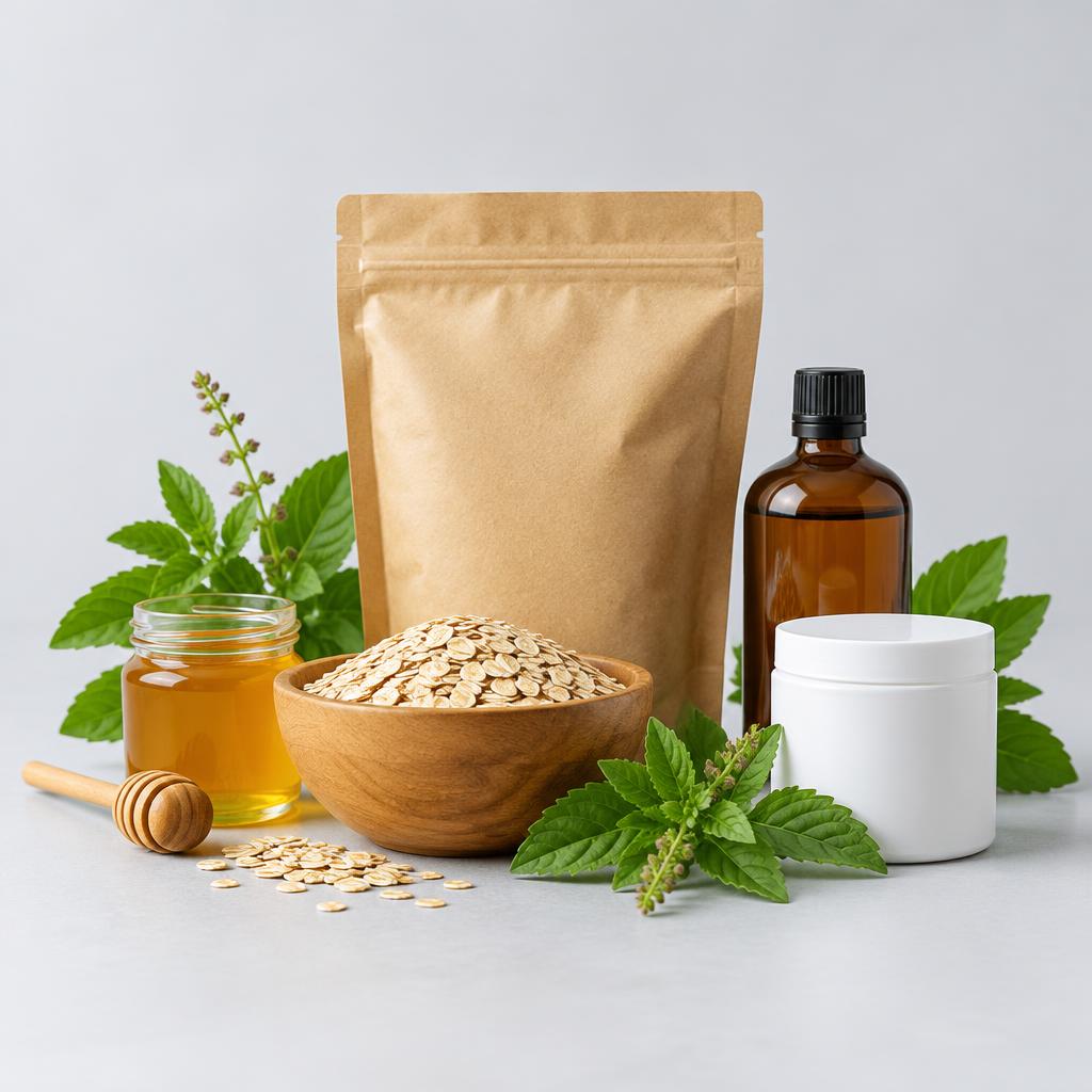 Illustrative wellness assortment for Rolled Oats; not actual product packaging
